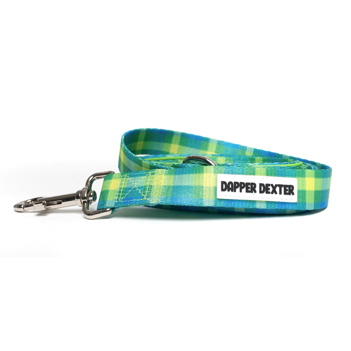 LIME PLAID DOG LEASH
