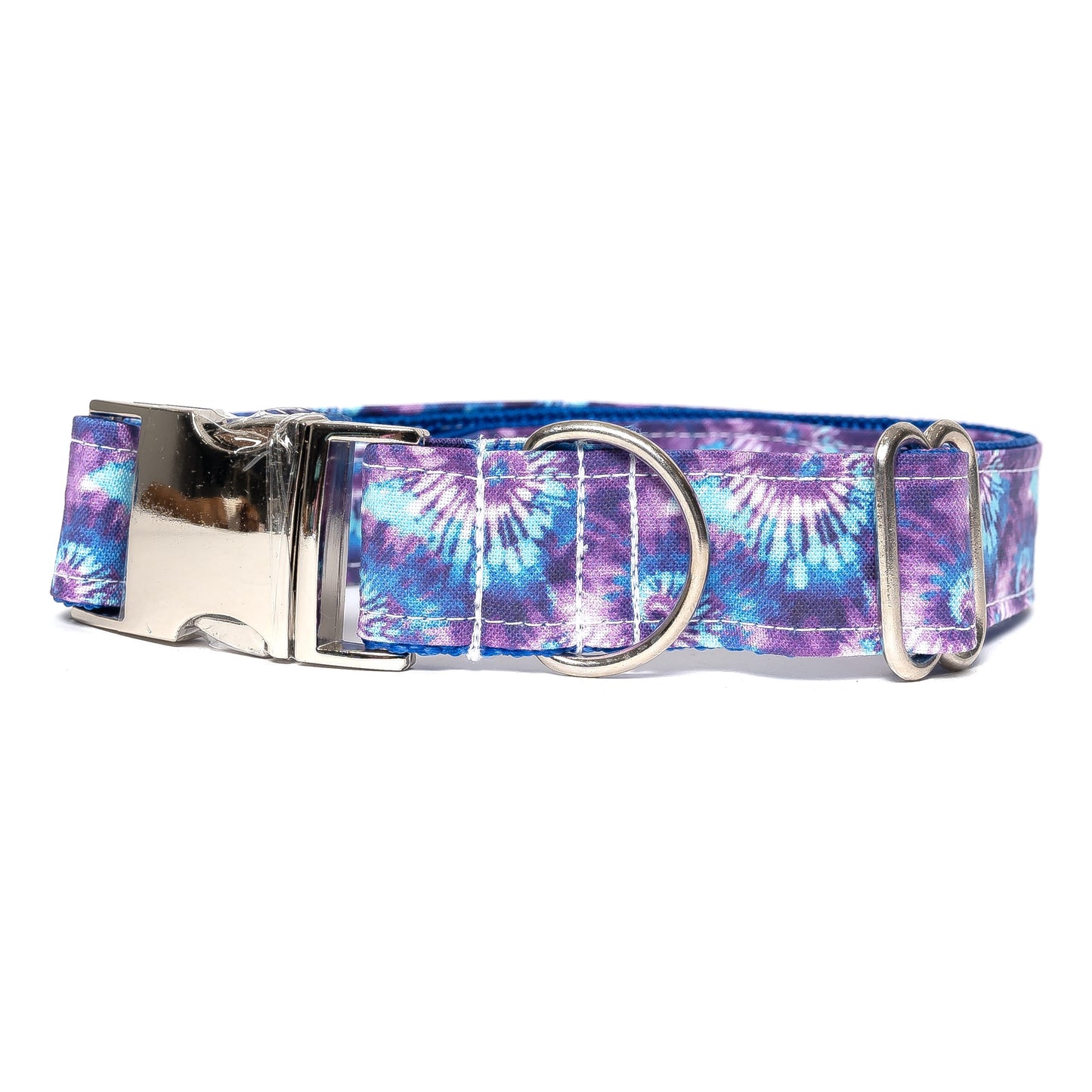 BLUE & PURPLE TIE DYE - DOG COLLAR