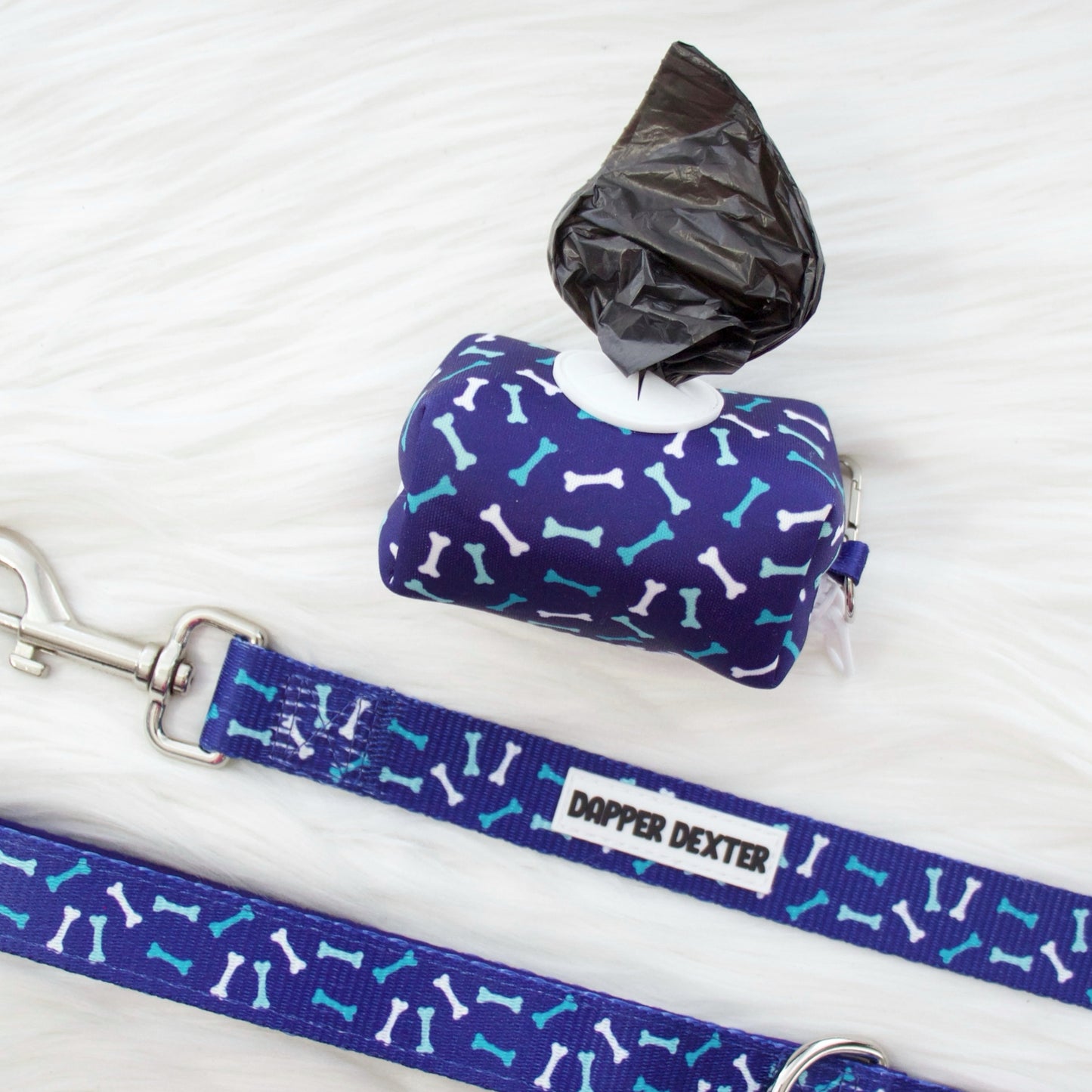 BLUE DOG BONES LEASH BAG