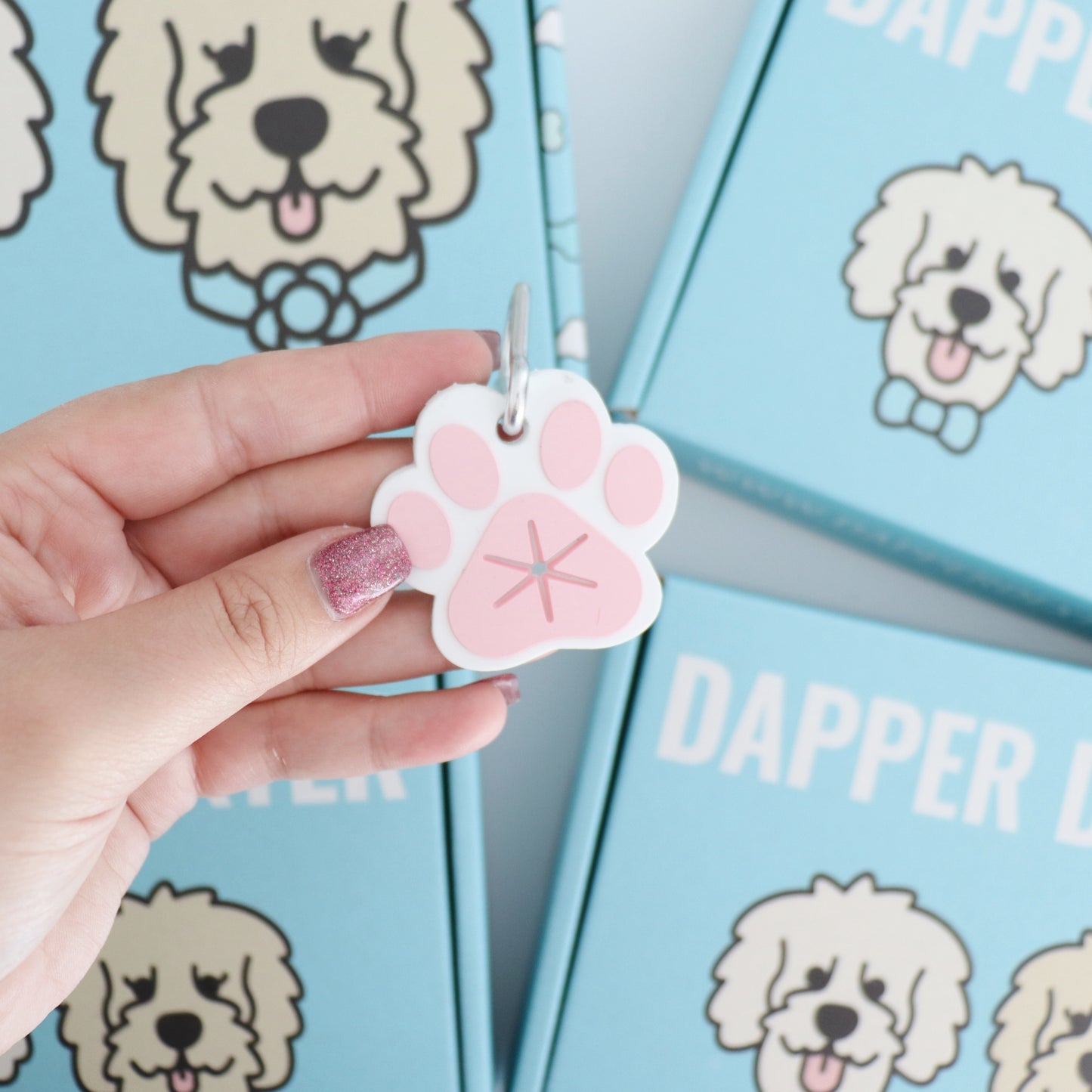 PINK PAW PRINT - POO BAG HOLDER