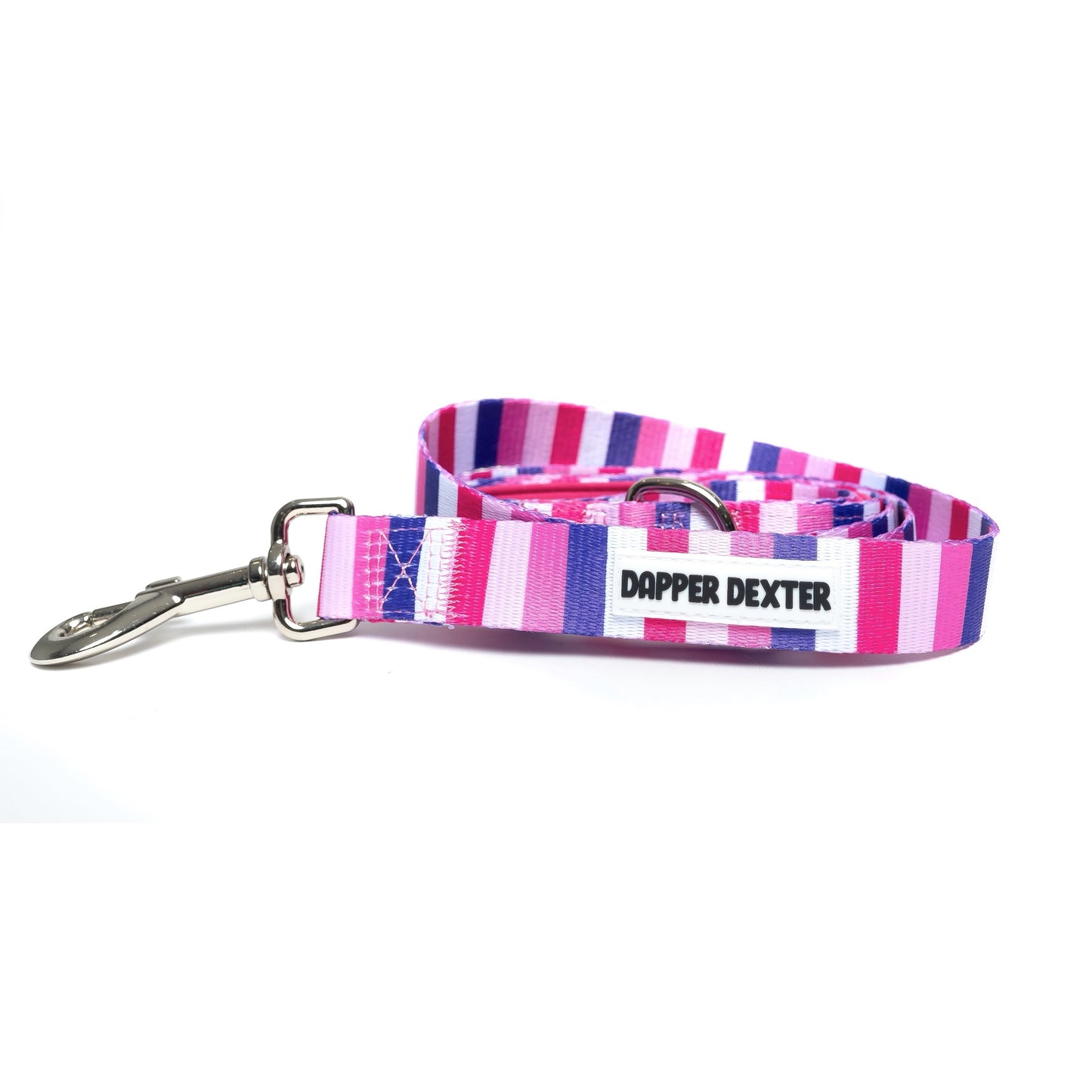 PINK + PURPLE STRIPE DOG LEASH