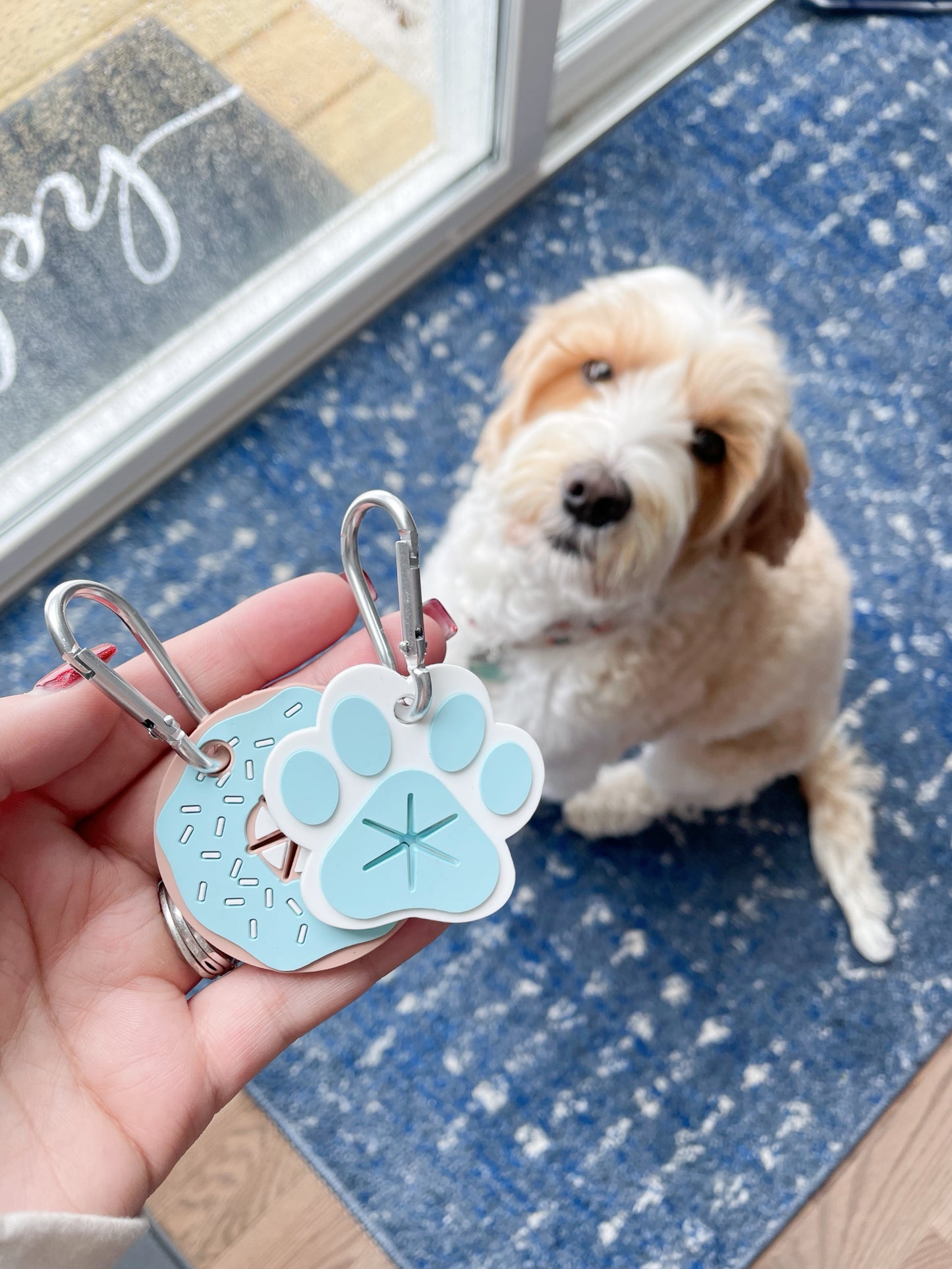 BLUE PAW PRINT - POO BAG HOLDER