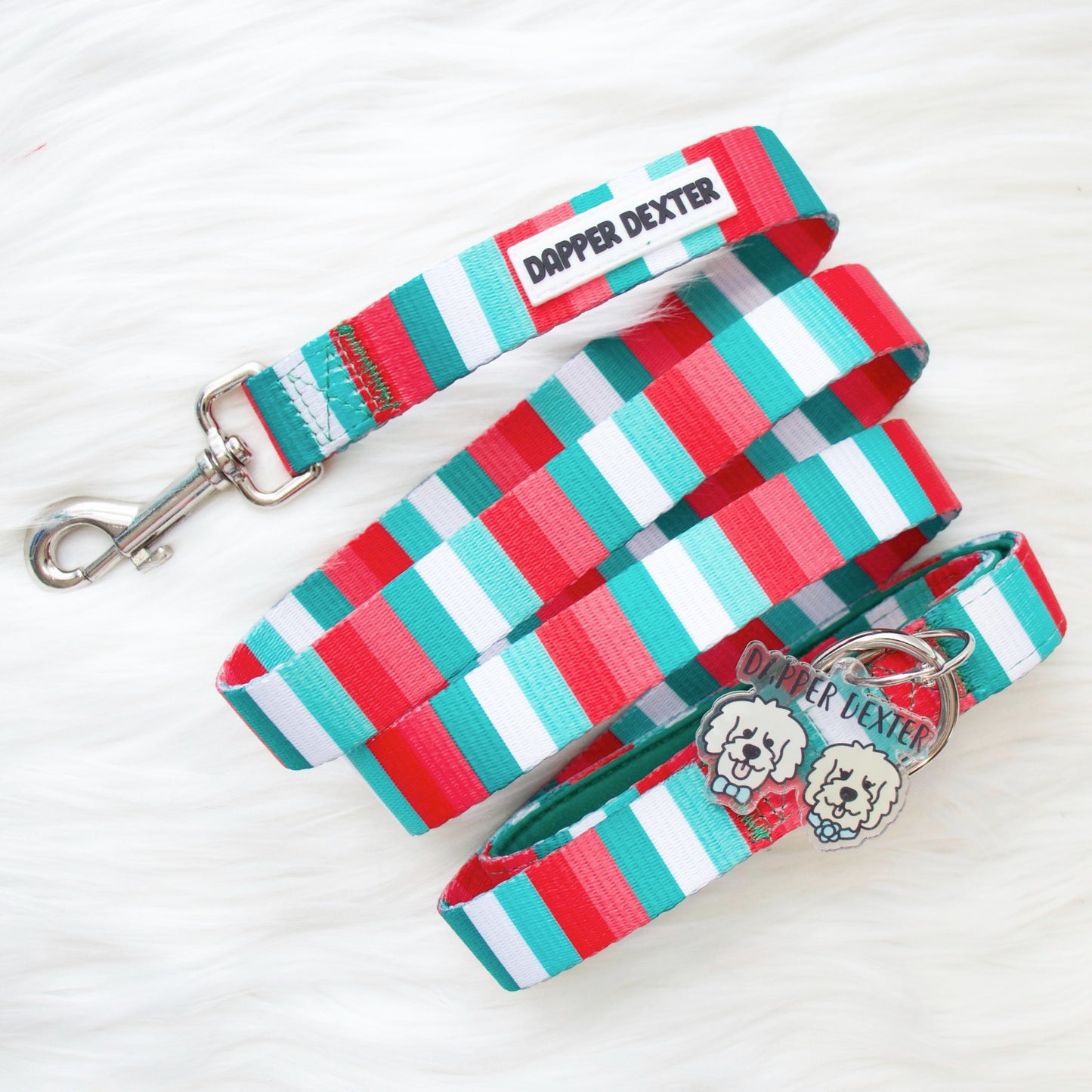 HOLIDAY STRIPES DOG LEASH