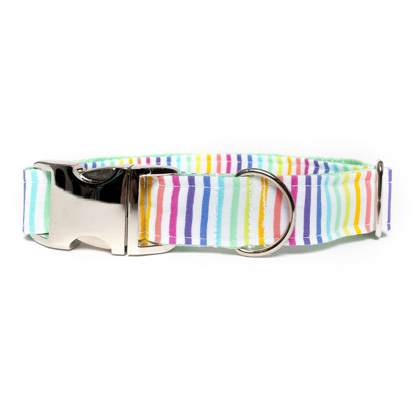 THIN NEON RAINBOW STRIPES - DOG COLLAR
