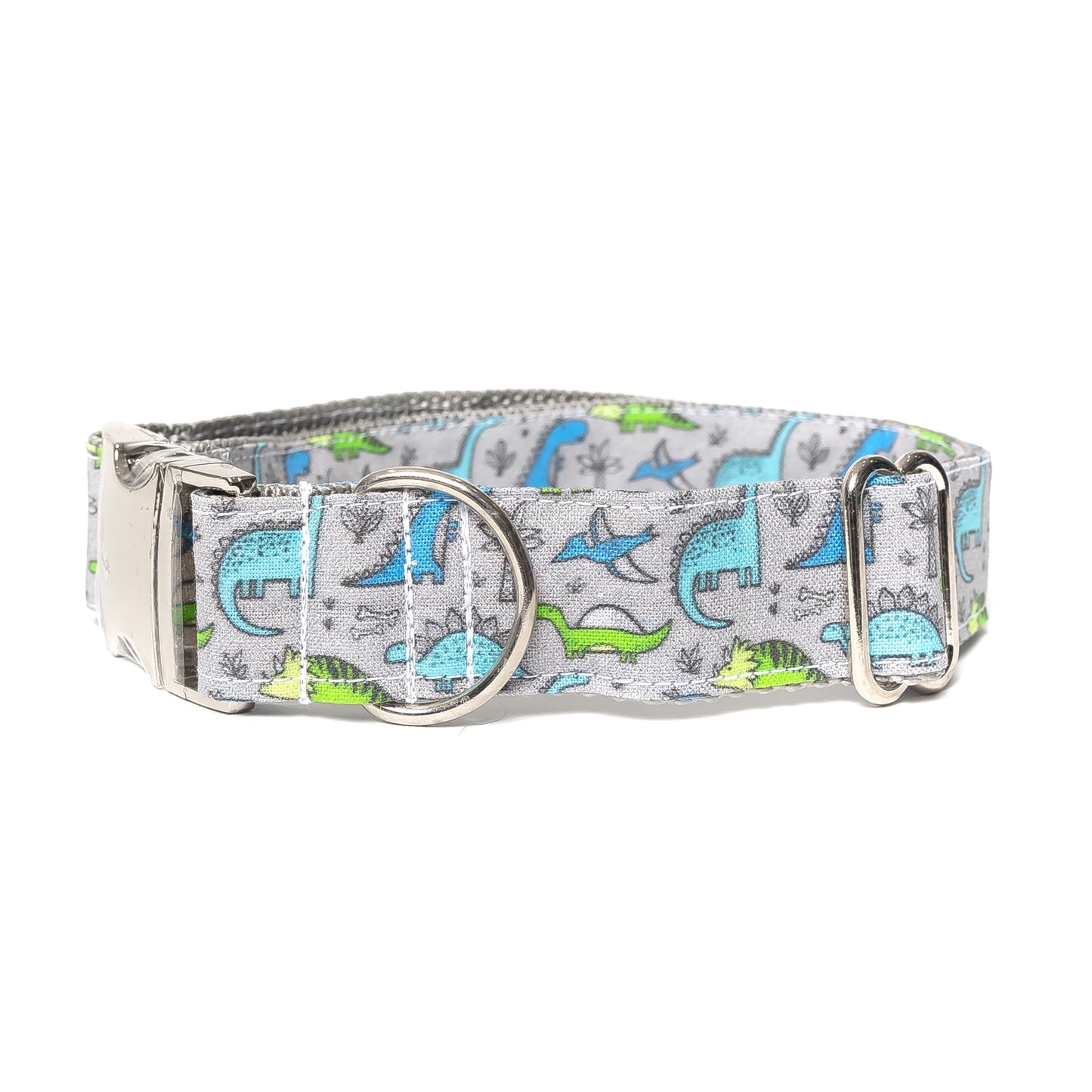 GRAY DINOS - DOG COLLAR
