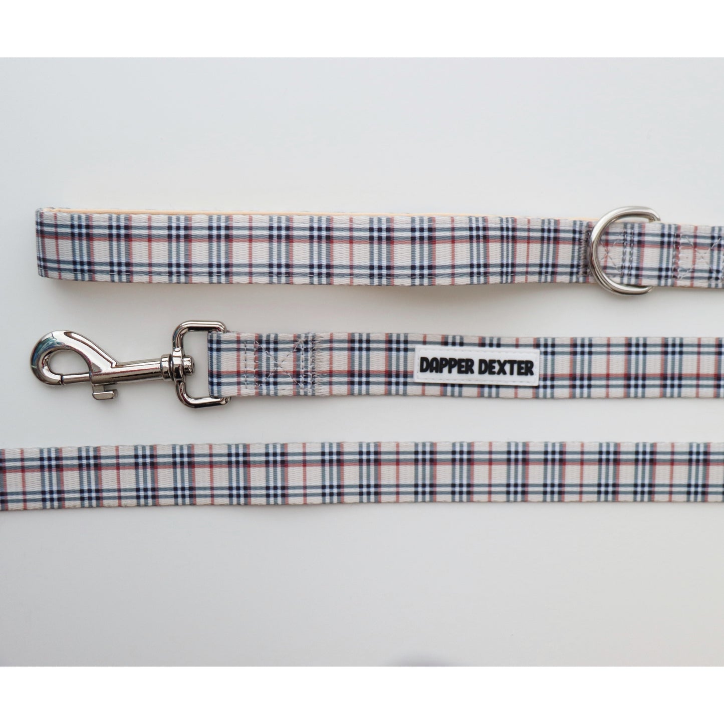 TAN PLAID DOG LEASH