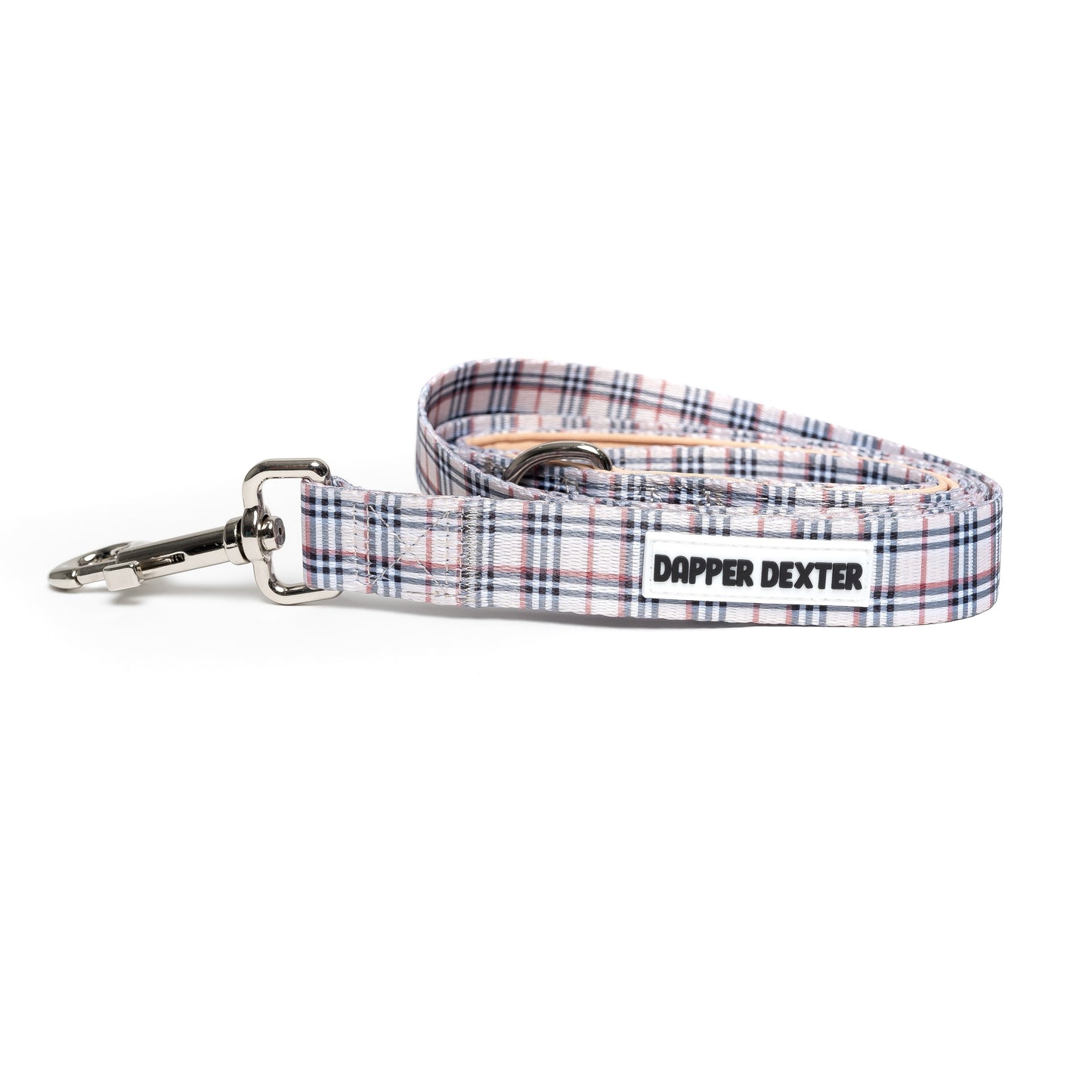 TAN PLAID DOG LEASH