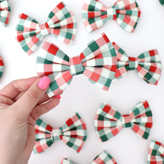 CHRISTMAS PLAID  - DAPPER DEXTER DOG BOW TIE