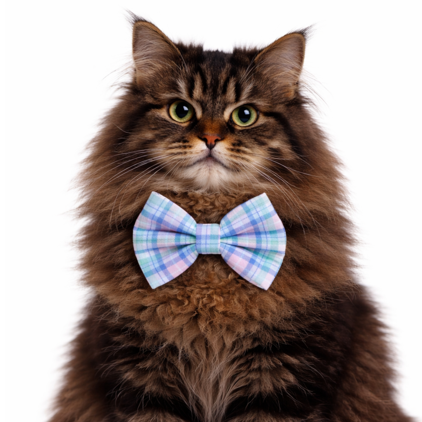 SPRING PLAID - CAT BOW TIE