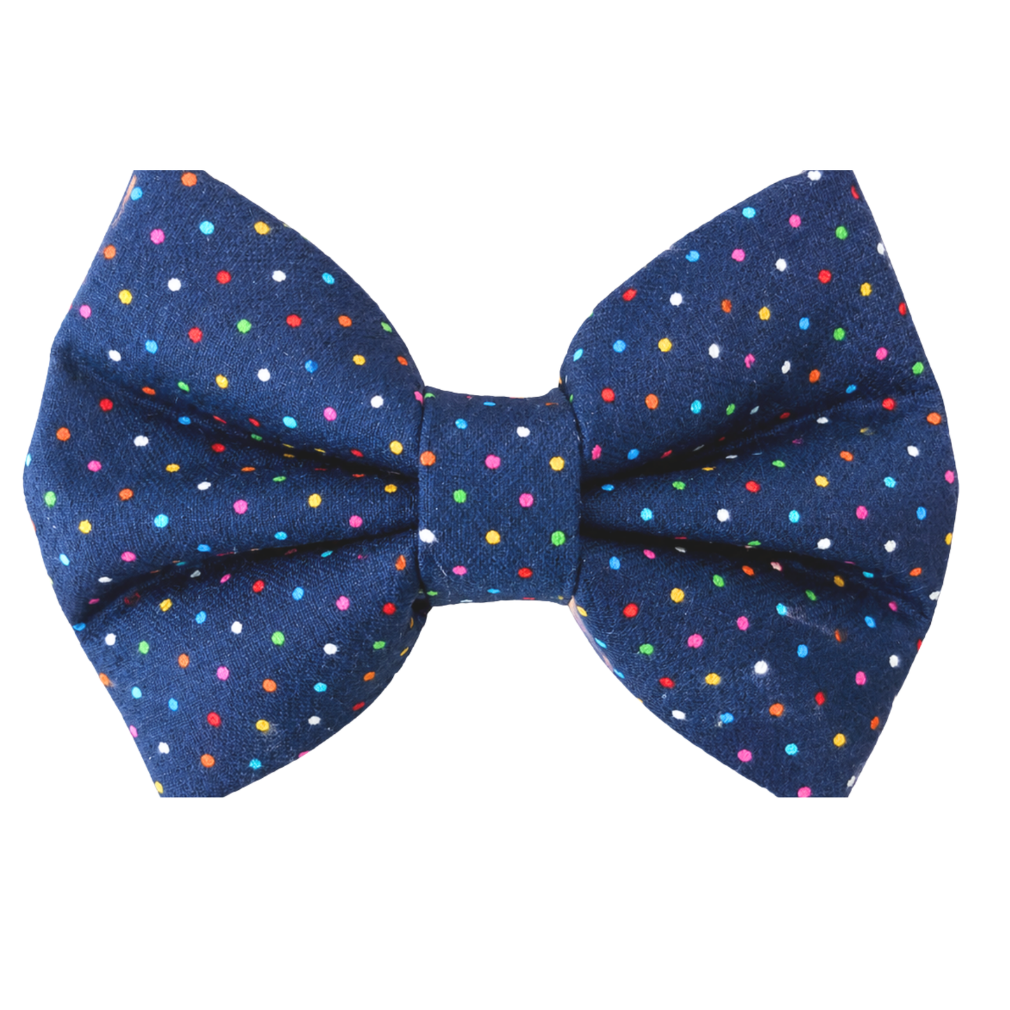 BLUE WITH RAINBOW DOTS  - DAPPER DEXTER DOG BOW TIE