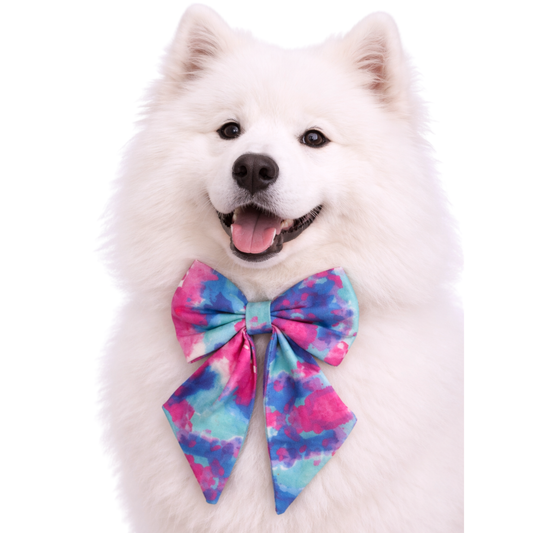 MAGENTA AND BLUE WATERCOLOR - SAILOR BOW