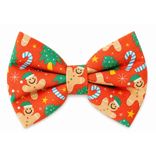 GINGERBREAD (RED)  - DAPPER DEXTER DOG BOW TIE