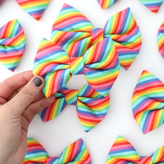RAINBOW STRIPES- DAPPER DEXTER DOG BOW TIE