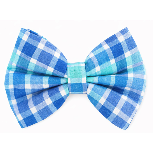 NEW BLUE PLAID - DAPPER DEXTER DOG BOW TIE