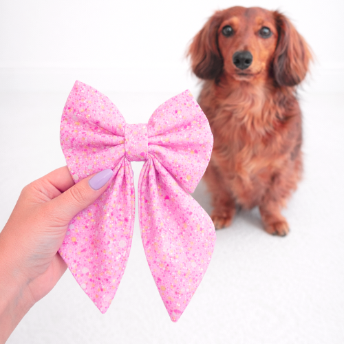 PINK SPECKLED - SAILOR BOW