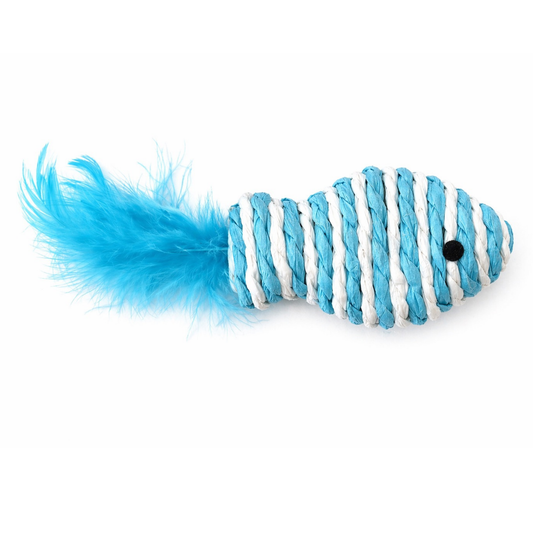 BLUE ROPE FISH CAT TOY