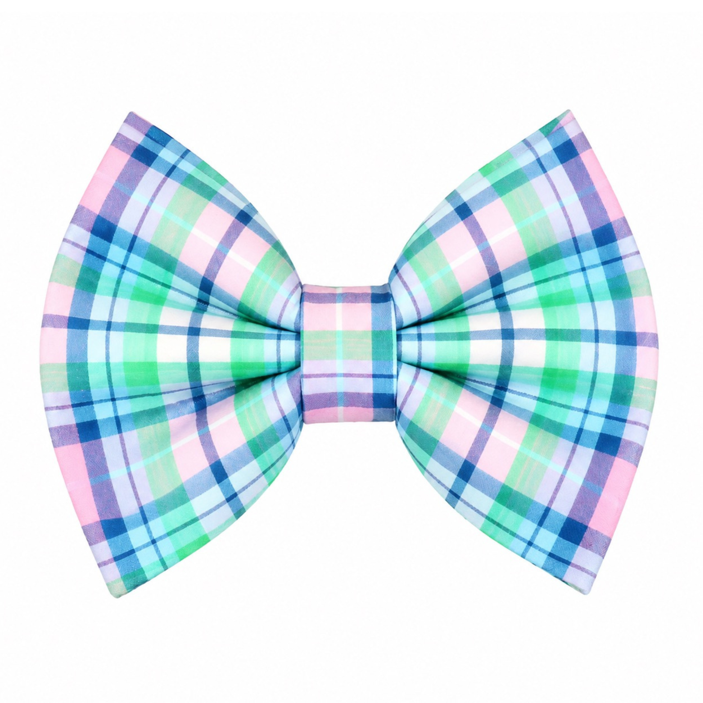 SPRING PLAID (LIGHT BLUE, PINK & GREEN) - DAPPER DEXTER DOG BOW TIE