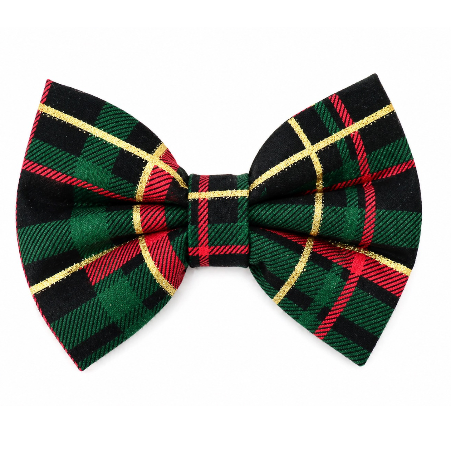 BLACK W/ GLITTER HOLIDAY PLAID- DAPPER DEXTER DOG BOW TIE