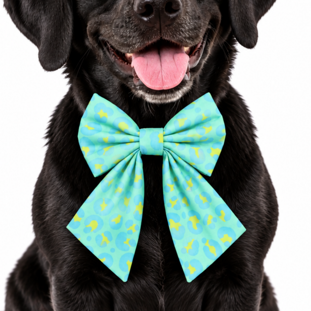 TEAL ANIMAL PRINT - SAILOR BOW