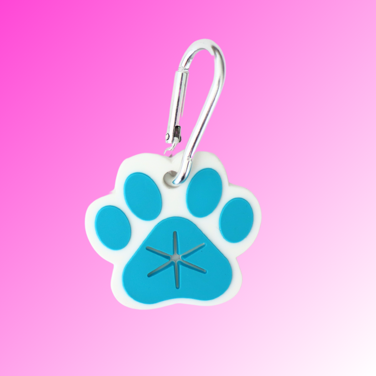 TEAL PAW PRINT - POO BAG HOLDER