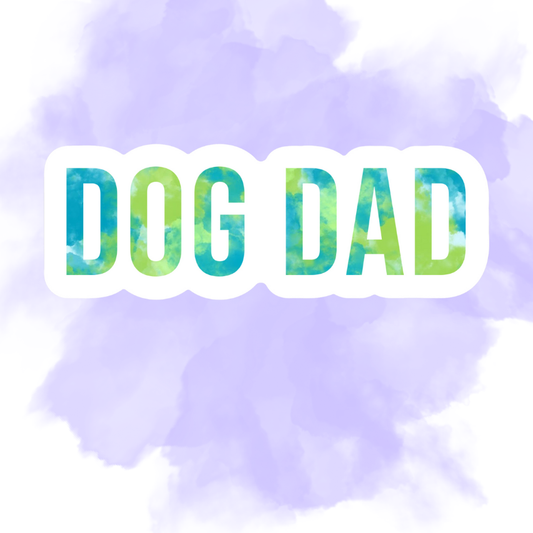DOG DAD (LIME & BLUE)- STICKER