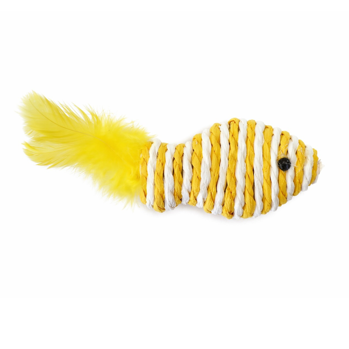YELLOW ROPE FISH CAT TOY