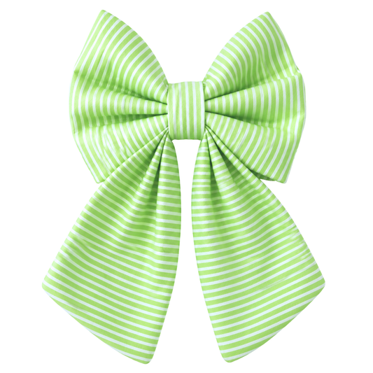 GREEN PINSTRIPES- SAILOR BOW