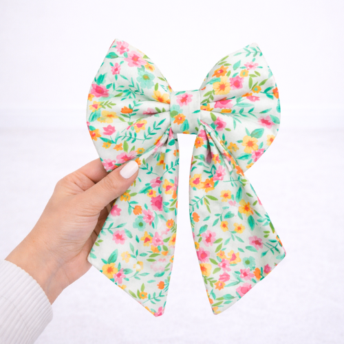 MINT FLORAL - SAILOR BOW