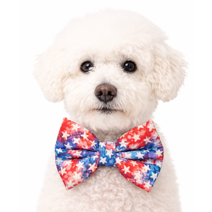 RWB TIE DYE STARS  - DAPPER DEXTER DOG BOW TIE