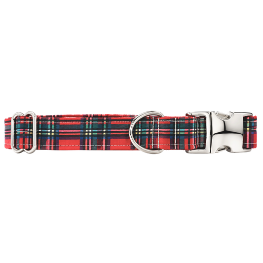 RED TARTAN PLAID - DOG COLLAR