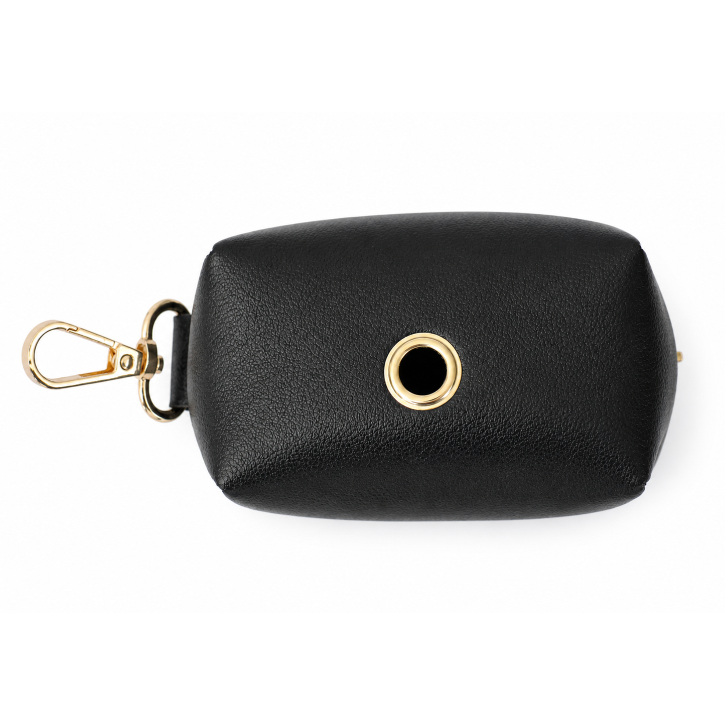 BLACK FAUX LEATHER LEASH BAG