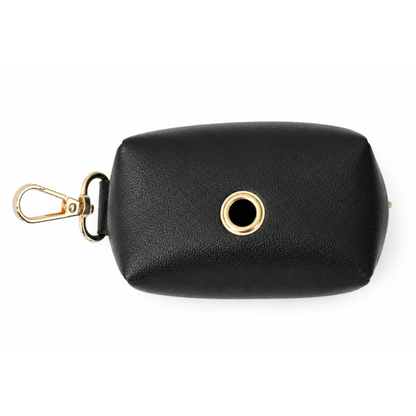 BLACK FAUX LEATHER LEASH BAG