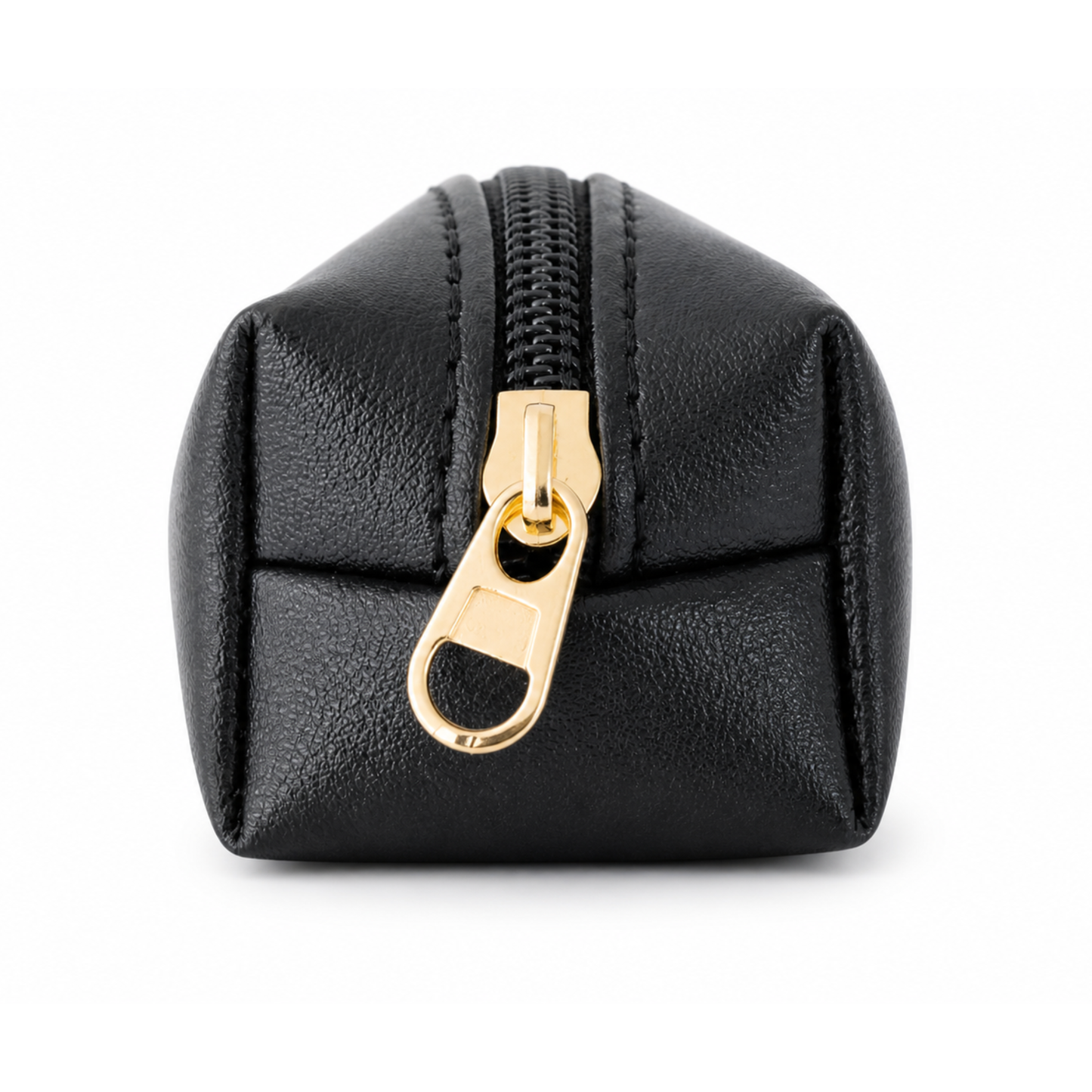 BLACK FAUX LEATHER LEASH BAG