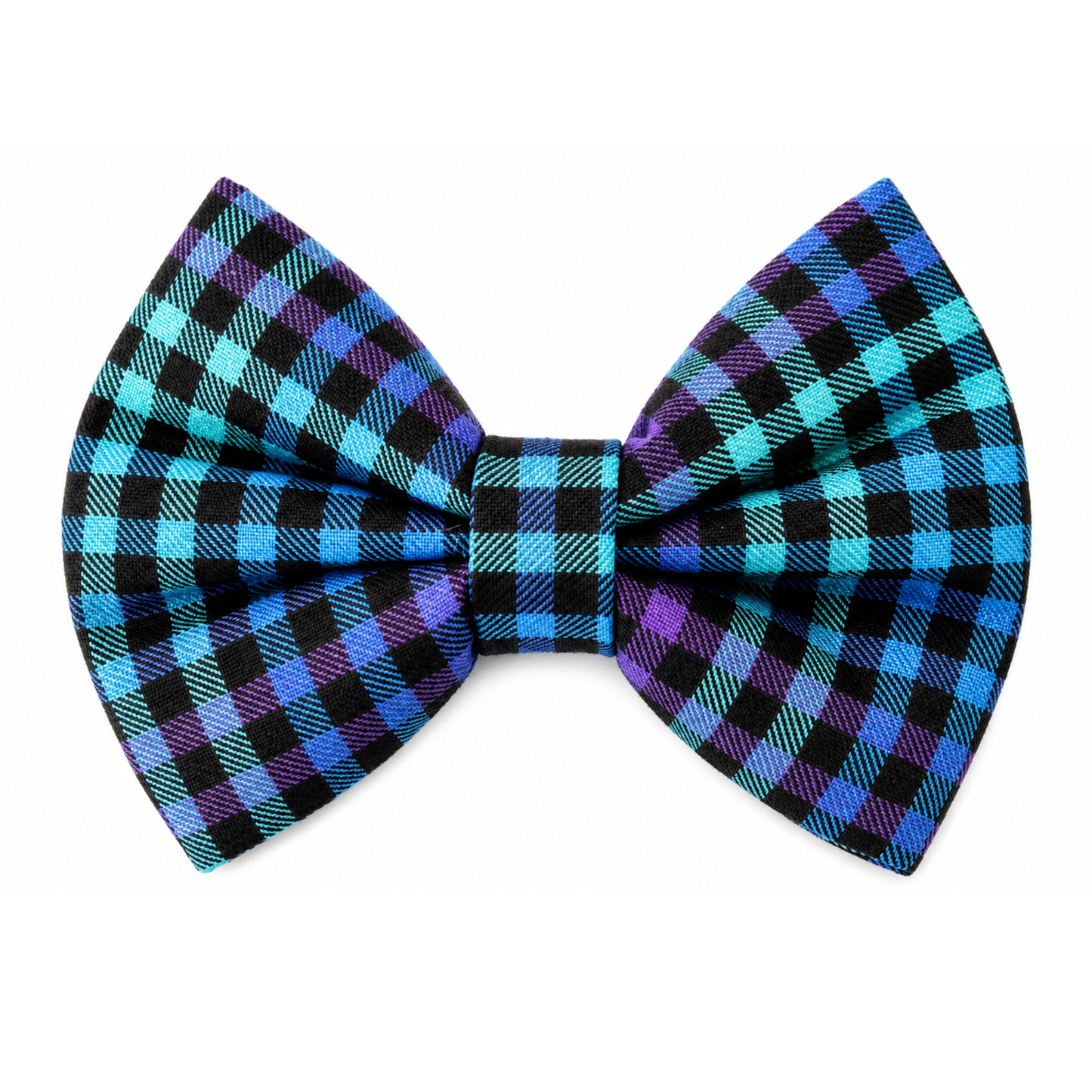 BLUE PURPLE TEAL PLAID - DAPPER DEXTER DOG BOW TIE