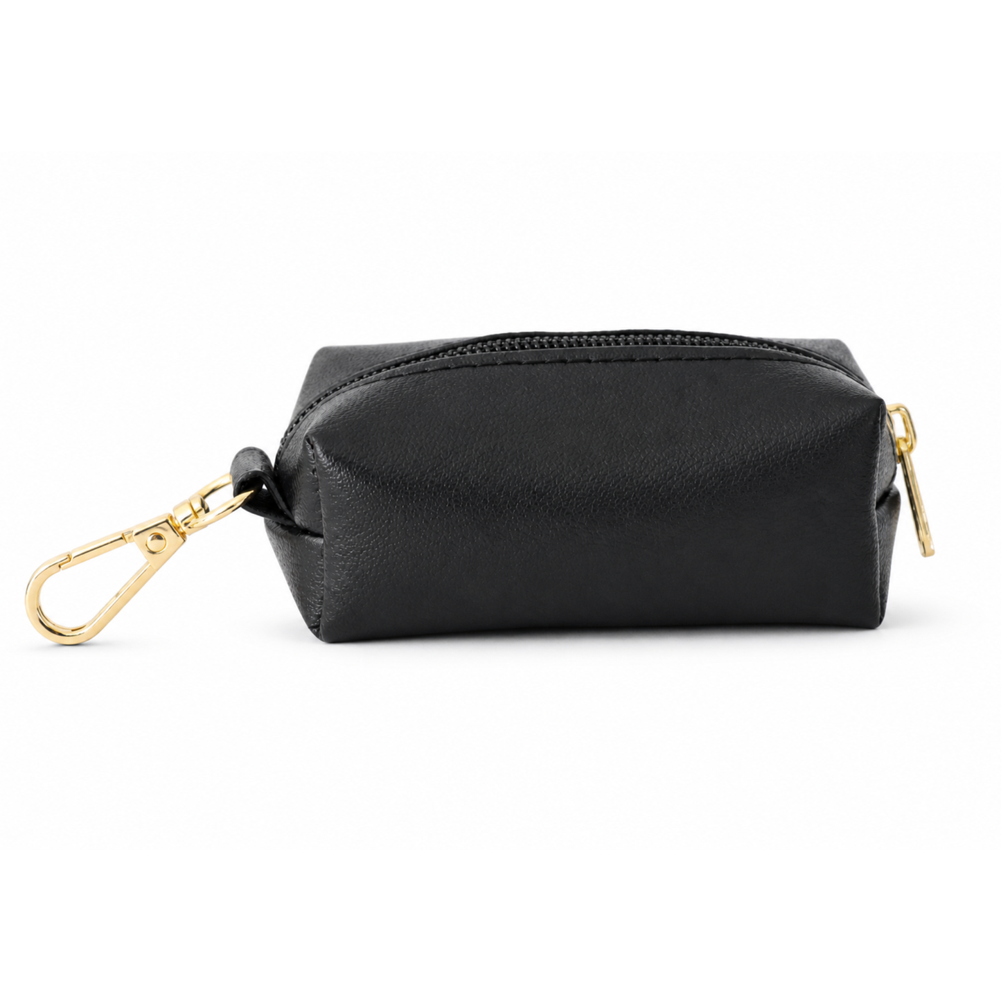 BLACK FAUX LEATHER LEASH BAG