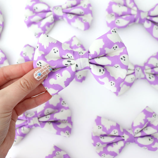 PURPLE GHOSTS- DAPPER DEXTER DOG BOW TIE