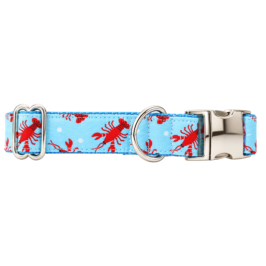 LIGHT BLUE LOBSTERS - DOG COLLAR