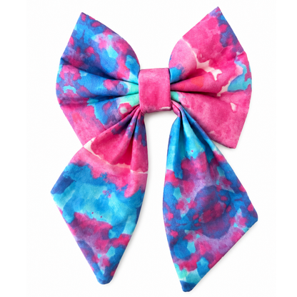 MAGENTA AND BLUE WATERCOLOR - SAILOR BOW