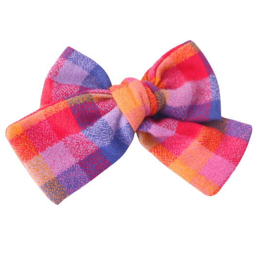PINK FLANNEL - HAIR BOW