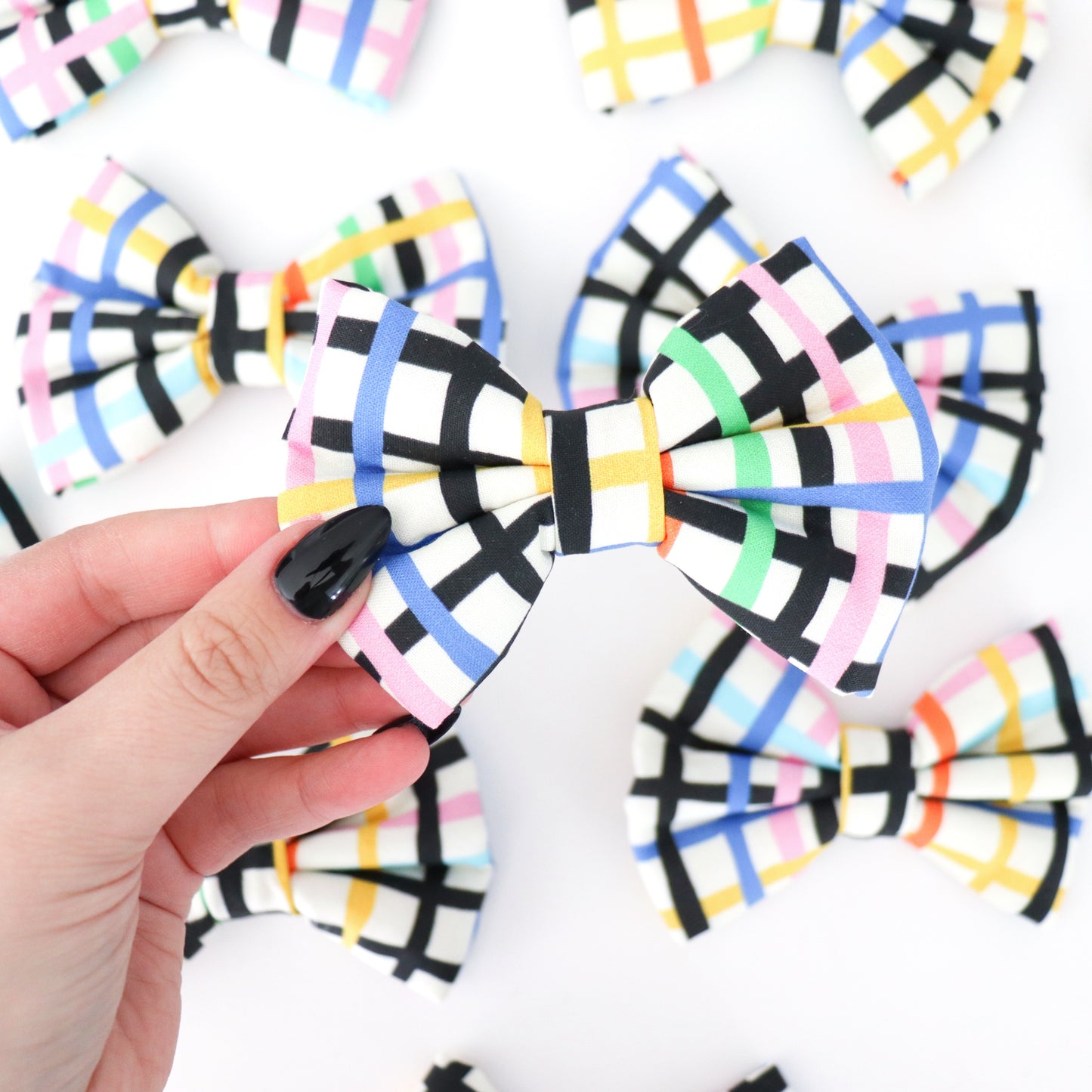 COLORFUL GEO STRIPES  - DAPPER DEXTER DOG BOW TIE