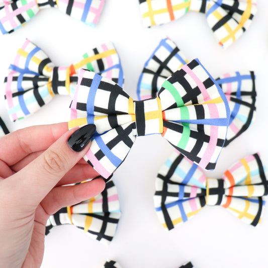 COLORFUL GEO STRIPES  - DAPPER DEXTER DOG BOW TIE