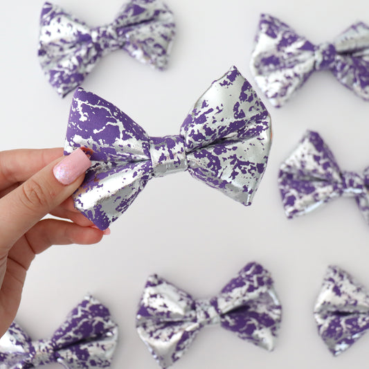 METALLIC PURPLE - DOG BOW TIE BY DAPPER DEXTER