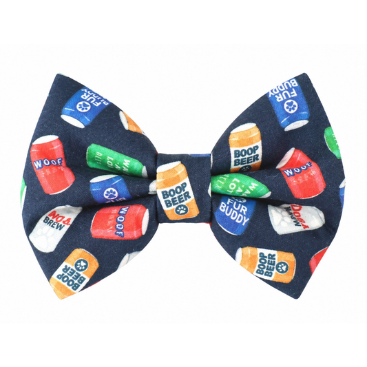 BEER CANS - DAPPER DEXTER DOG BOW TIE