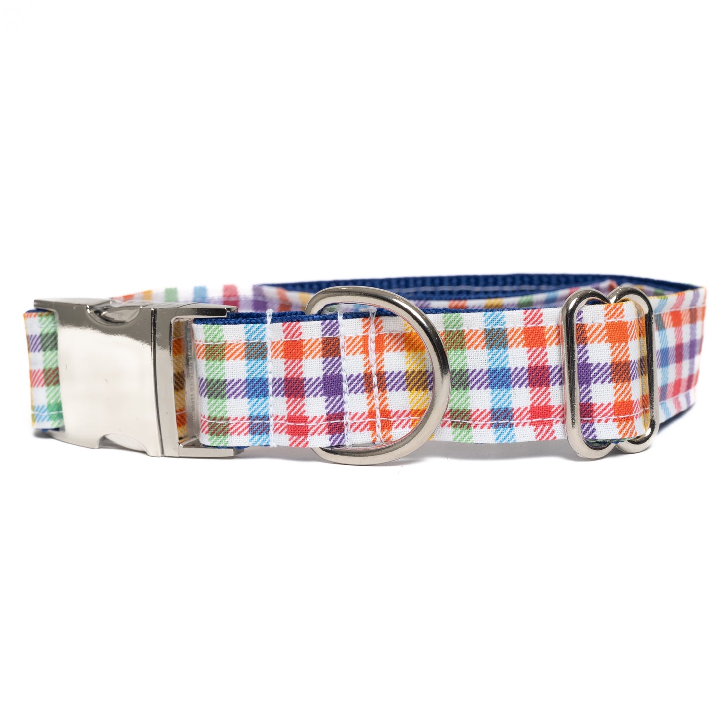 RAINBOW GINGHAM PLAID - DOG COLLAR