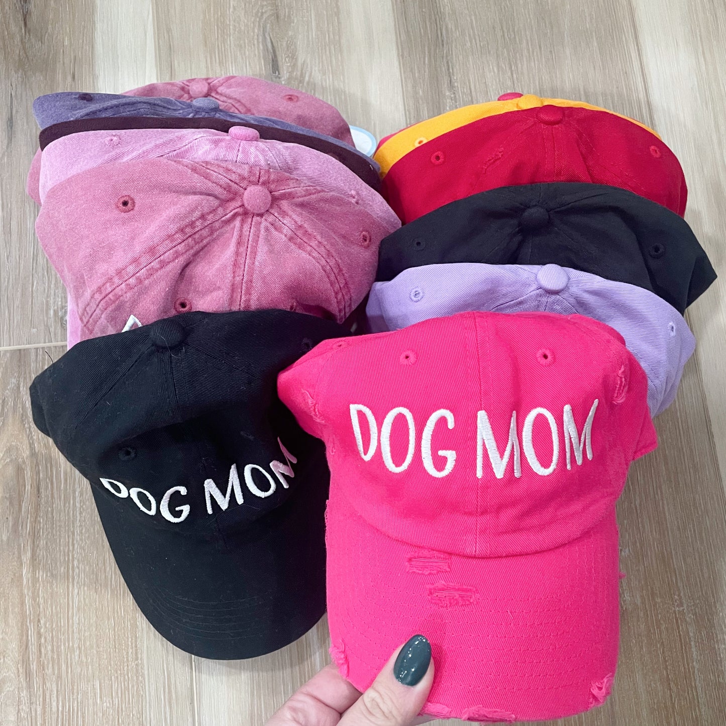 13 EMBROIDERED DOG MOM HATS (WHOLESALE)