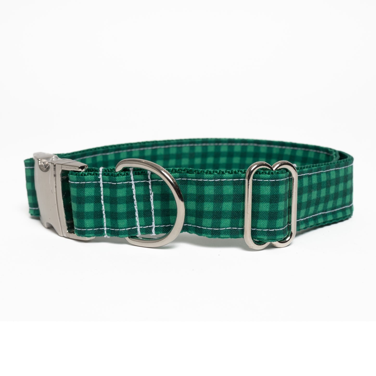 GREEN GINGHAM PLAID - DOG COLLAR