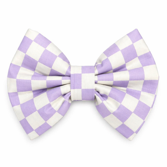 LAVENDER CHECKERED - DAPPER DEXTER DOG BOW TIE