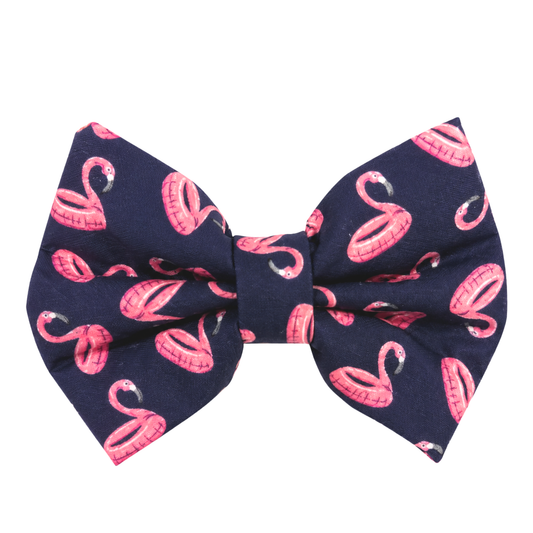 NAVY & PINK POOL FLOAT - DAPPER DEXTER DOG BOW TIE