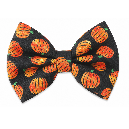 CLASSIC PUMPKINS (BLACK)  - DAPPER DEXTER DOG BOW TIE