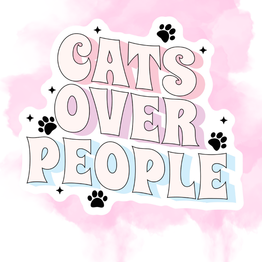 CATS OVER PEOPLE - STICKER